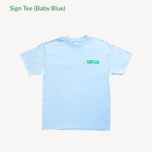 Jon & Vinny’s Sign Tee Baby Blue size Medium